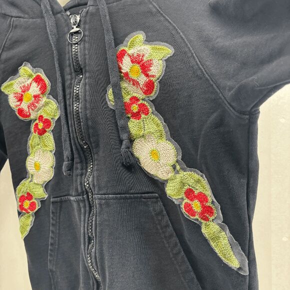 Gucci Embroidered Flowers Front & Hood Back Logo Full Zip Hoody Womens Size M - Picture 11 of 14